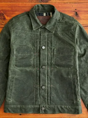 10oz Waxed Canvas Riders Jacket in Olive