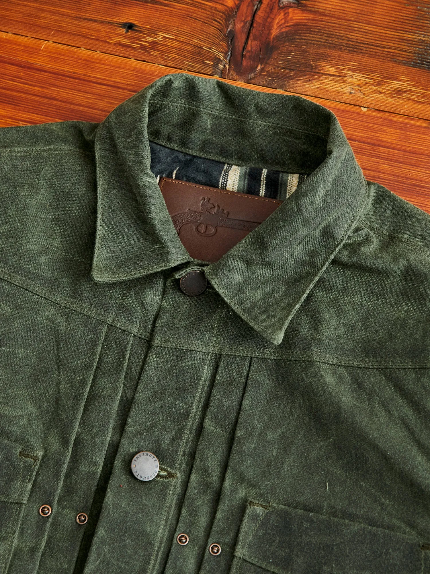 10oz Waxed Canvas Riders Jacket in Olive