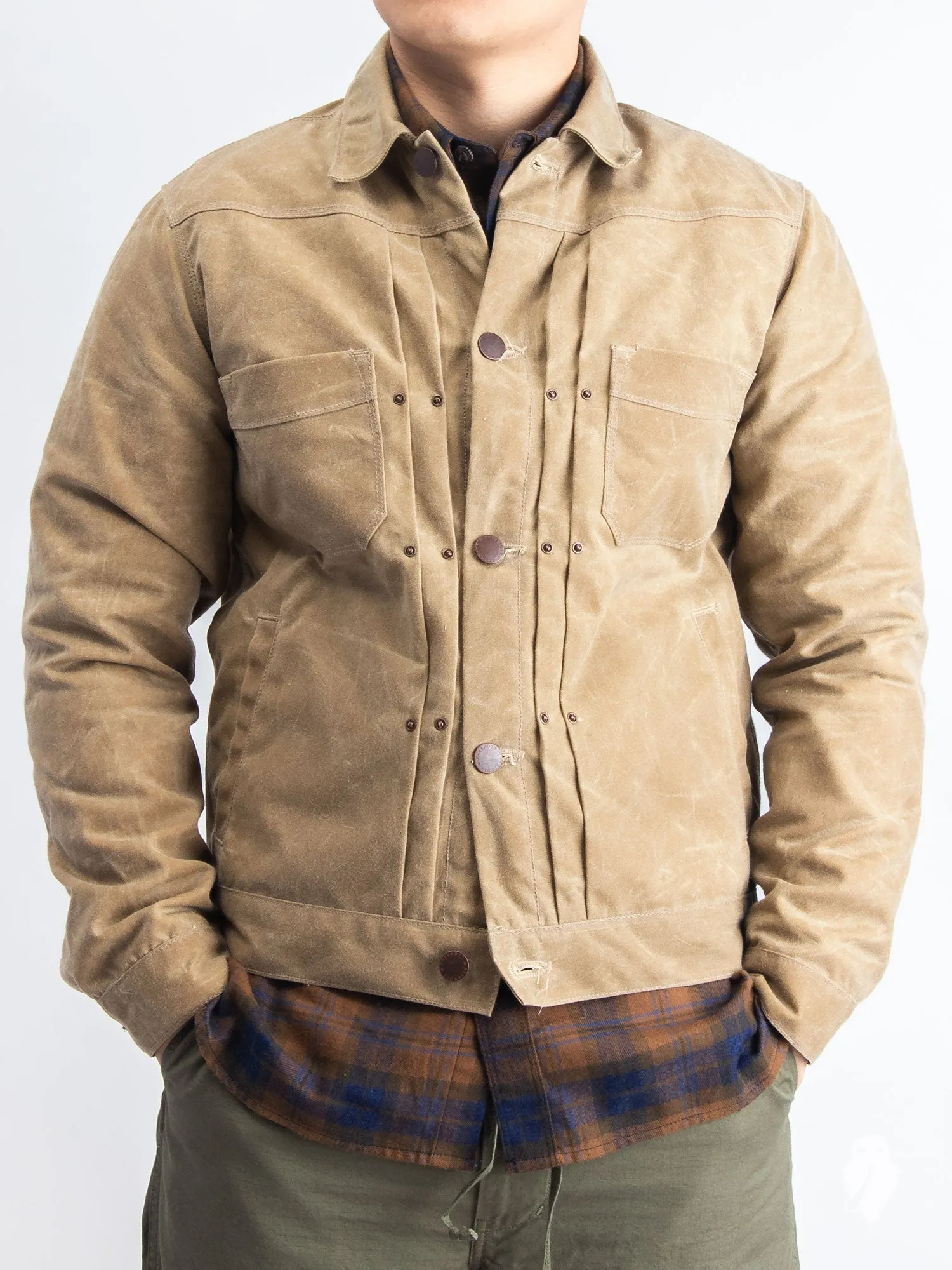 10oz Waxed Canvas Riders Jacket in Tobacco