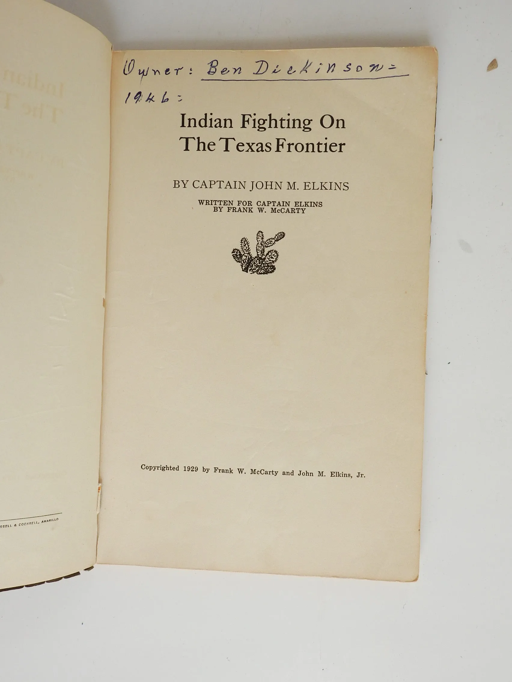 1929 Indian Fighting on the Texas Frontier