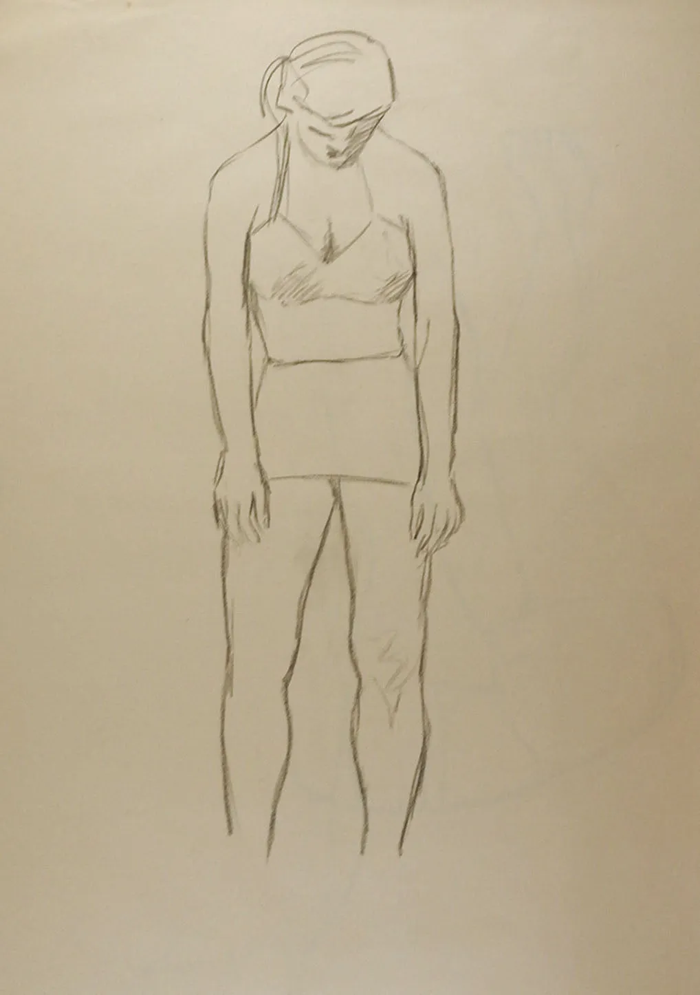 1950's Line Drawing Figure Study