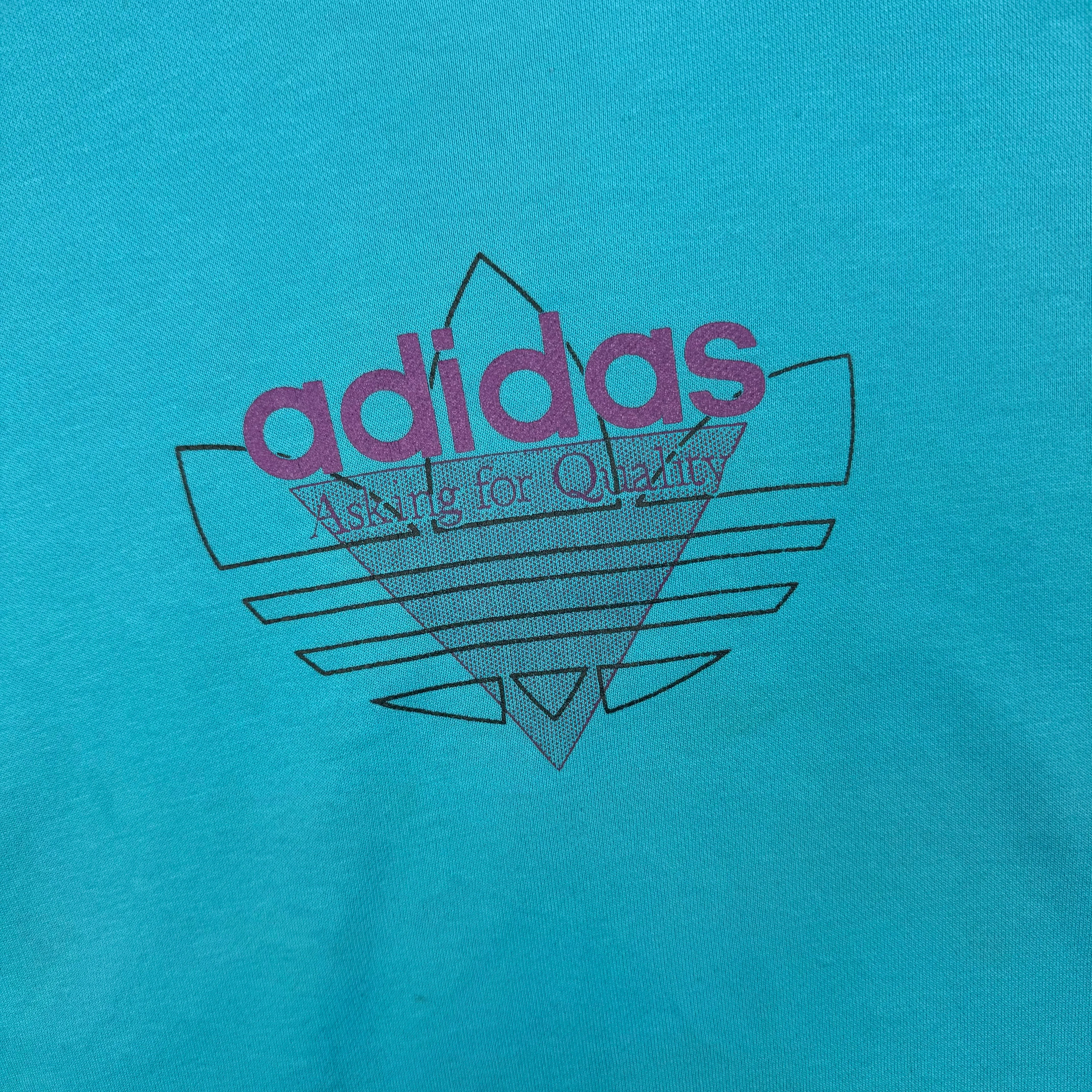 Adidas 90's Asking for Quality Colourblock Sweatshirt Teal Rare