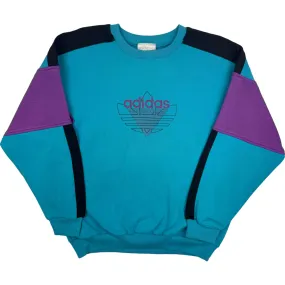 Adidas 90's Asking for Quality Colourblock Sweatshirt Teal Rare