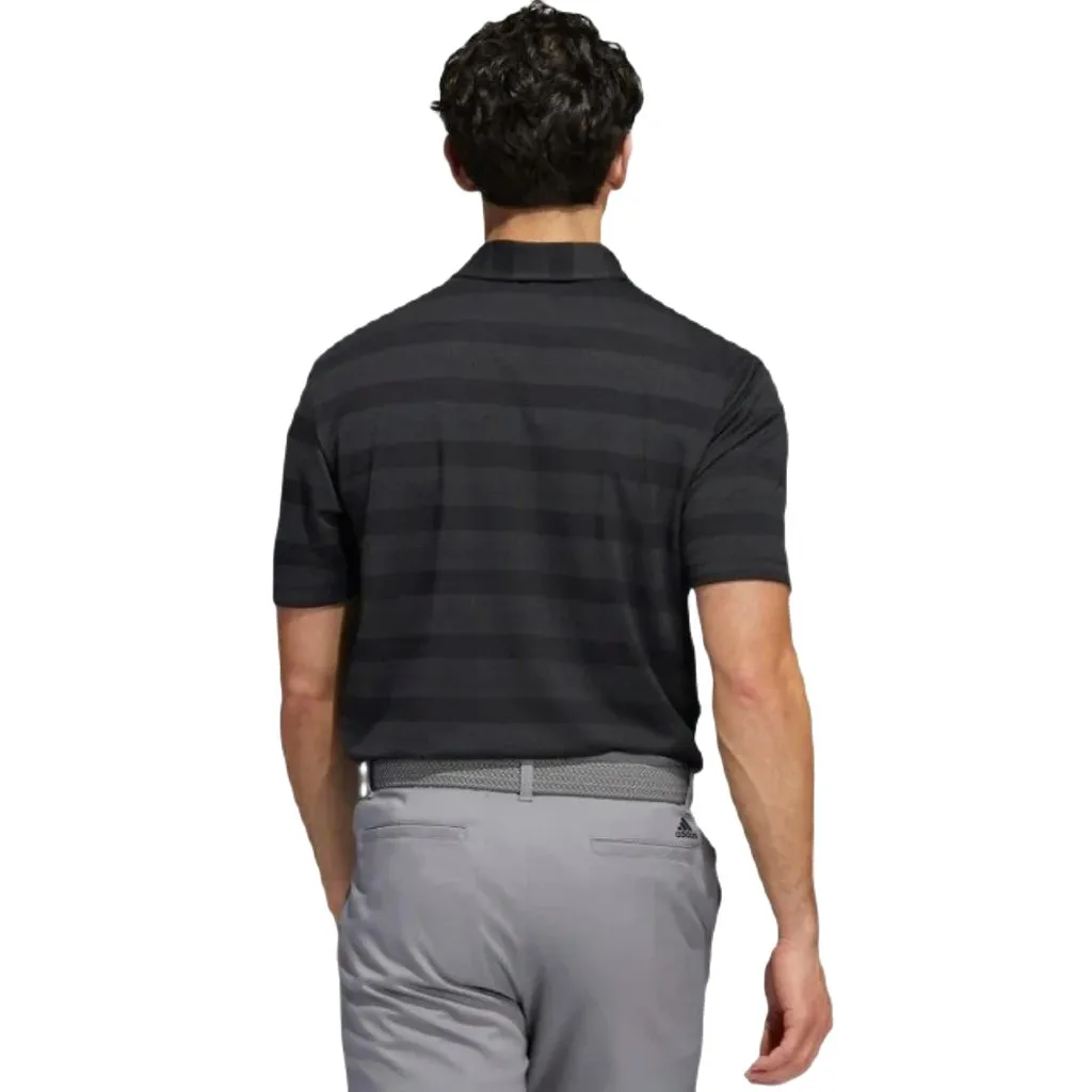 Adidas Two-Color Striped Polo Shirt - Black