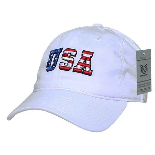 America USA Flag Letters Dad Hats - A03