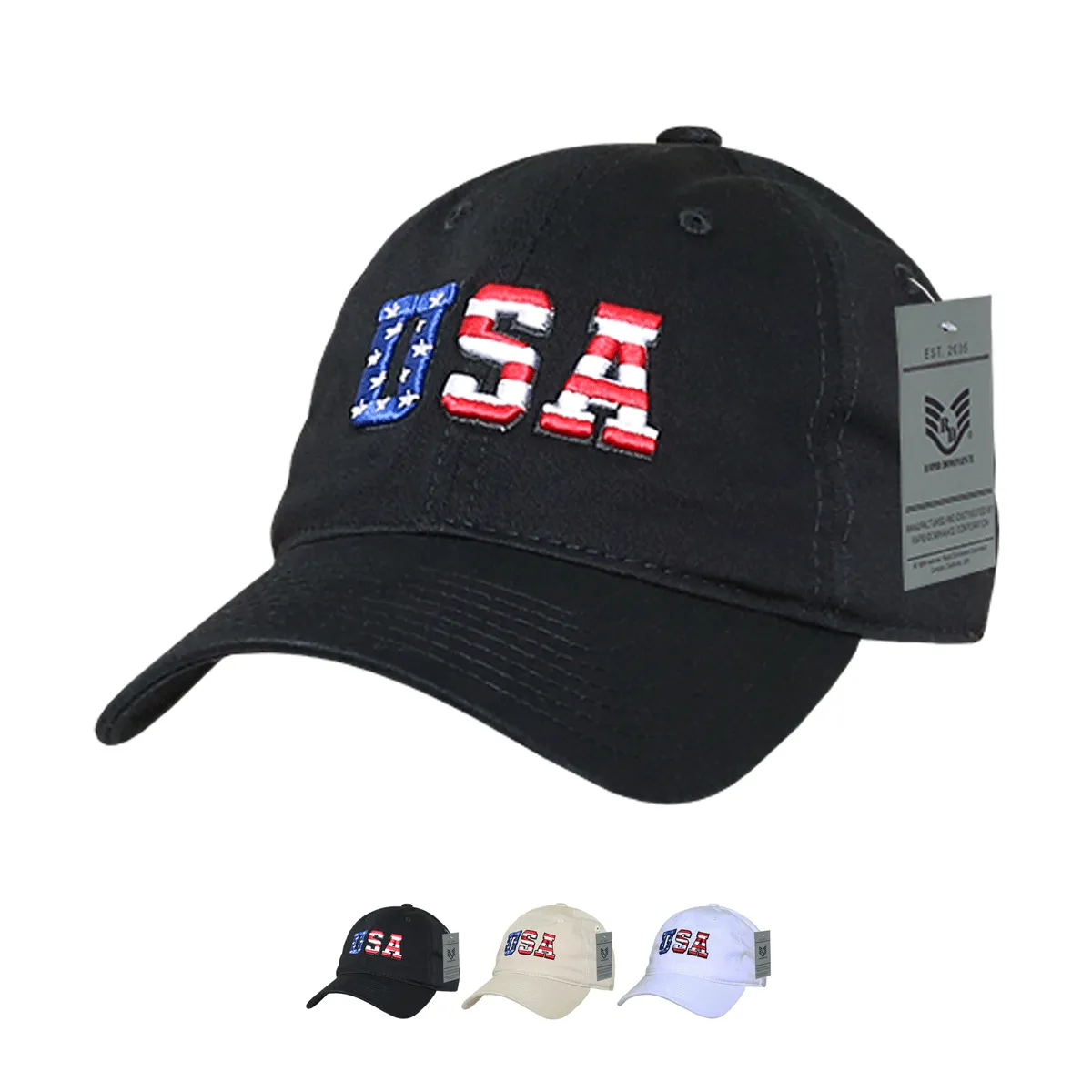 America USA Flag Letters Dad Hats - A03