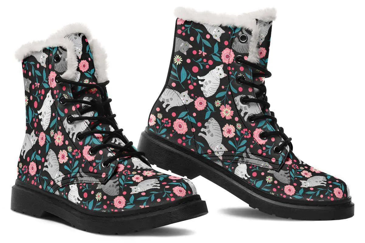 American Shorthair Cat Flower Winter Boots