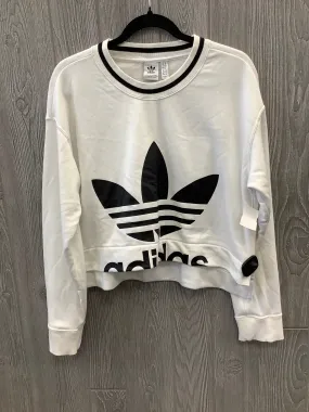 Athletic Sweatshirt Crewneck By Adidas In White, Size: M