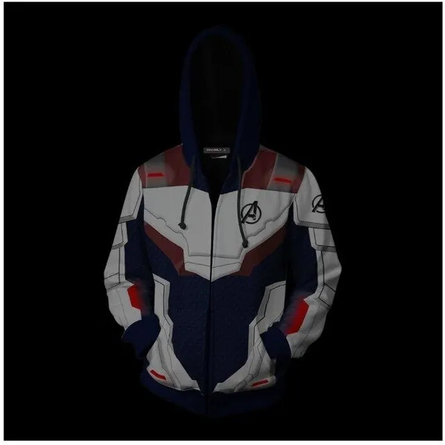 Avengers 4 Endgame Quantum Realm Hoodies Zipper jacket Men women 3D Print Cosplay Costumes Fitness Pullover Sweatshirts