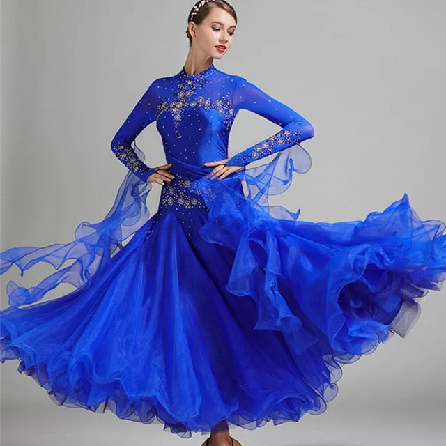 #B555  Womens Competition Waltz  Ballroom Foxtrot Dress