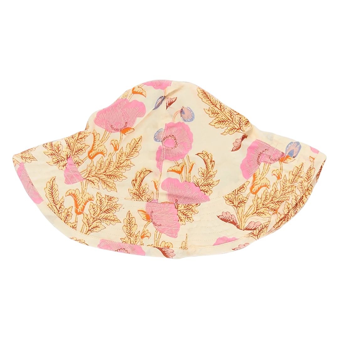 Baby Girls Sun Hat - Pink Gilded Floral