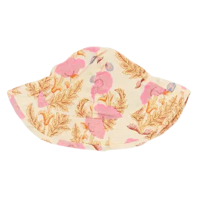 Baby Girls Sun Hat - Pink Gilded Floral