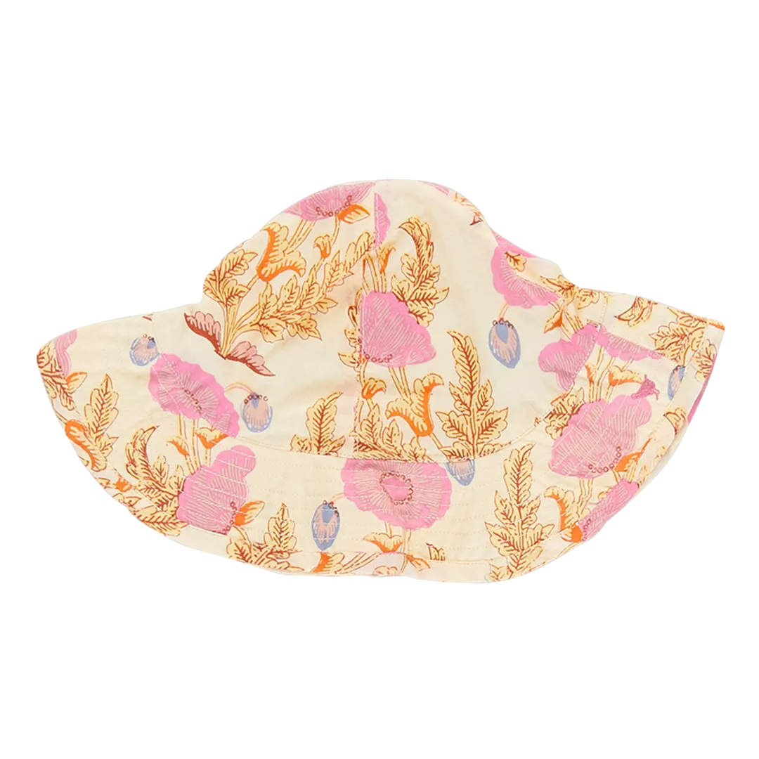 Baby Girls Sun Hat - Pink Gilded Floral