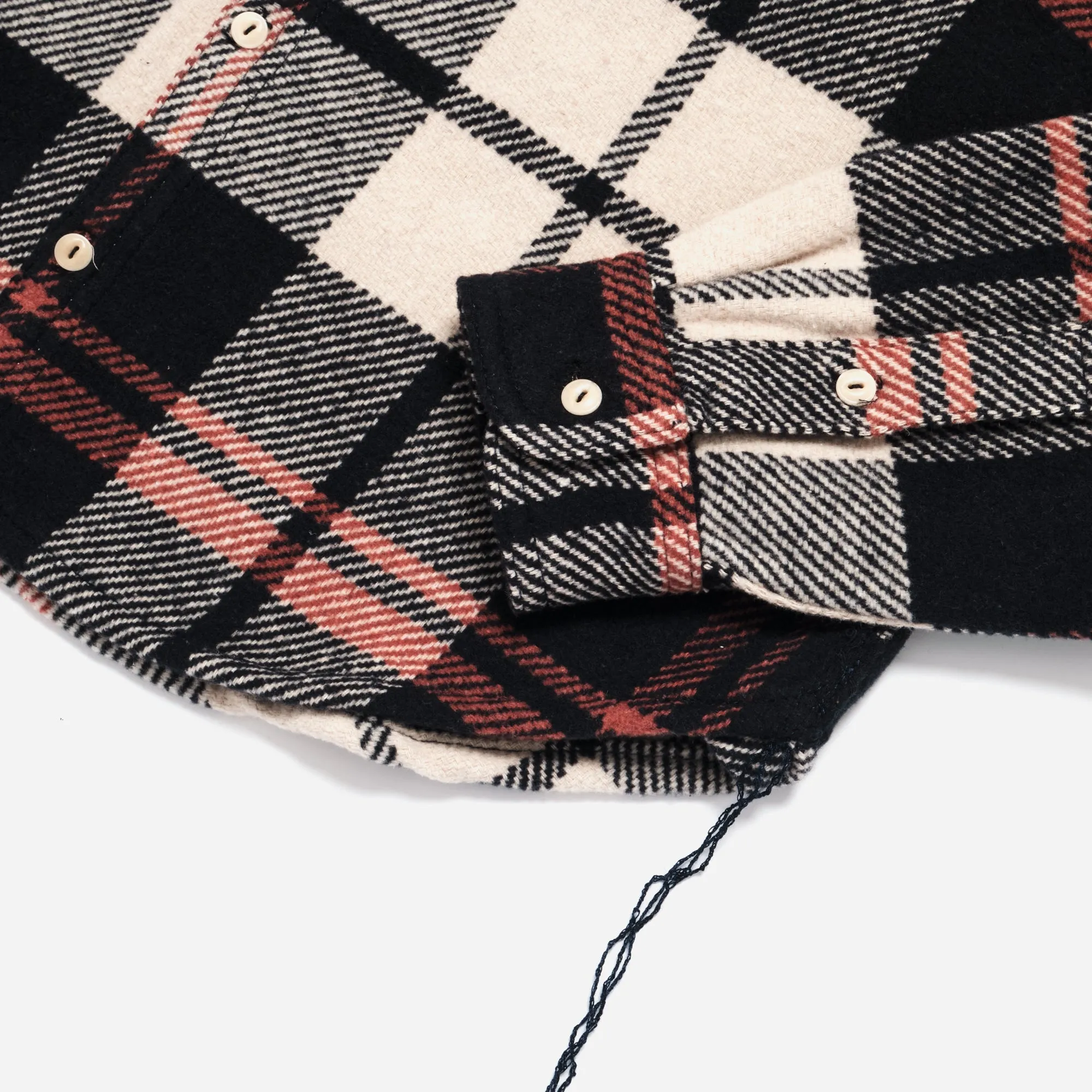 BARRINGTON BRUSHED FLANNEL SHIRT - BLACK/WHITE-RED