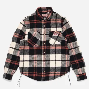 BARRINGTON BRUSHED FLANNEL SHIRT - BLACK/WHITE-RED