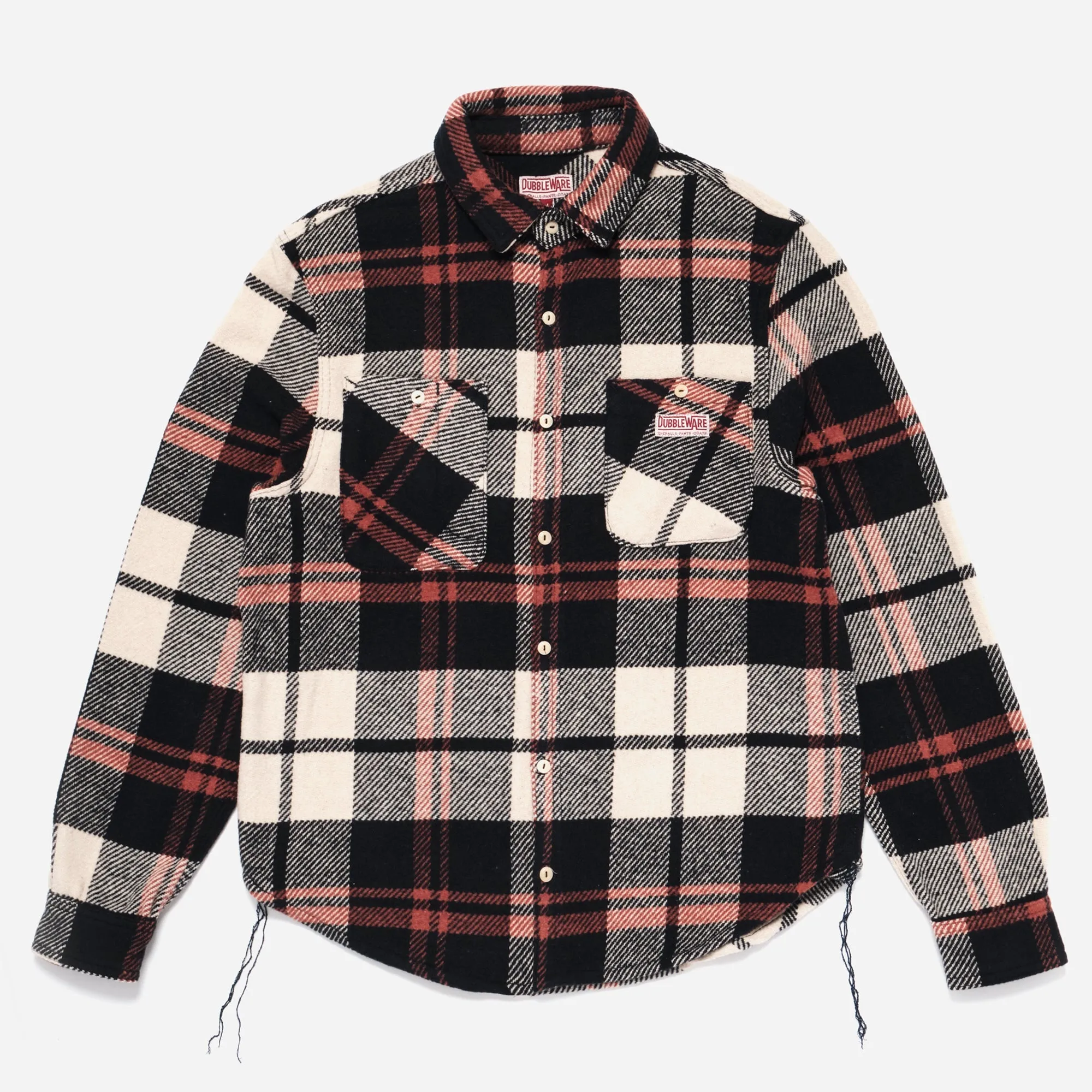 BARRINGTON BRUSHED FLANNEL SHIRT - BLACK/WHITE-RED