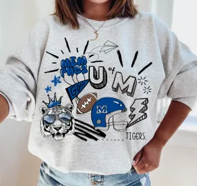 Bella or Gildan Memphis Tigers Sweatshirt/ Youth and Adult Memphis Tigers Sweatshirt/ U of M Sweatshirts