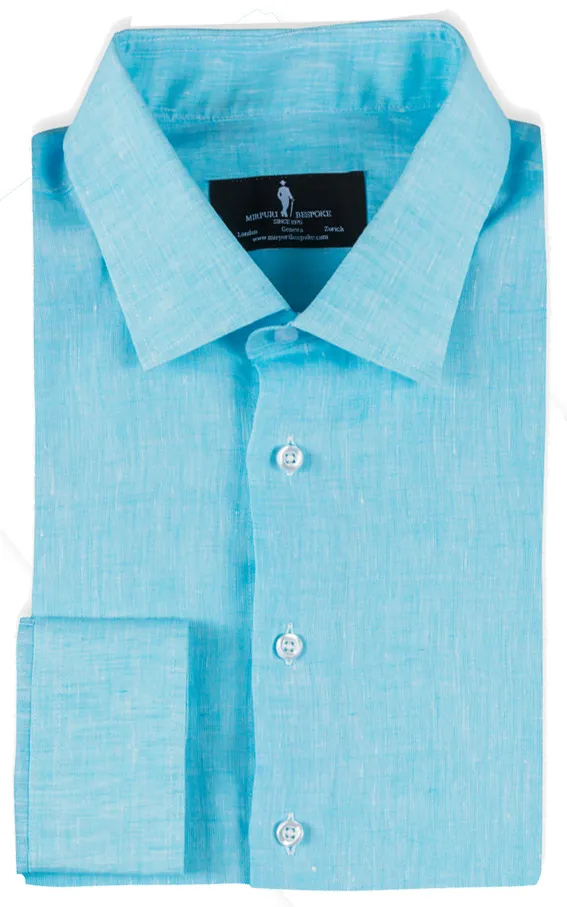 Bespoke - Turquoise Linen Shirt