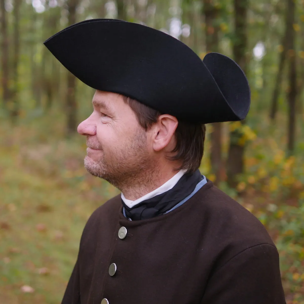 Black Standard Wool Felt Civilian Tricorn