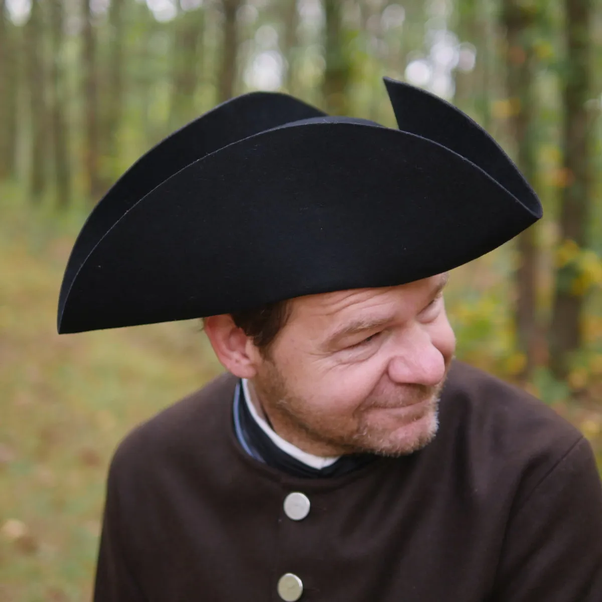 Black Standard Wool Felt Civilian Tricorn