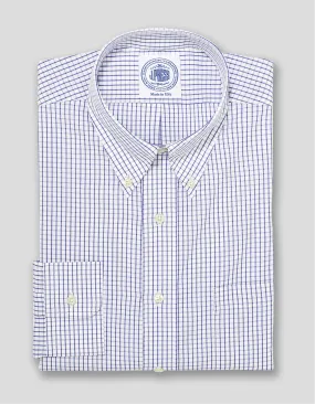 BLUE GRAPH CHECK BROADCLOTH DRESS SHIRT