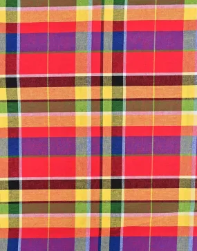 Bordeaux Check Madras Cotton Fabric