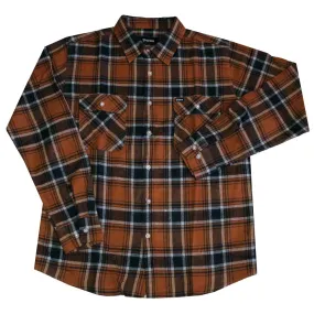 Brixton Bowery Flannel Long Sleeve  Shirt Rust