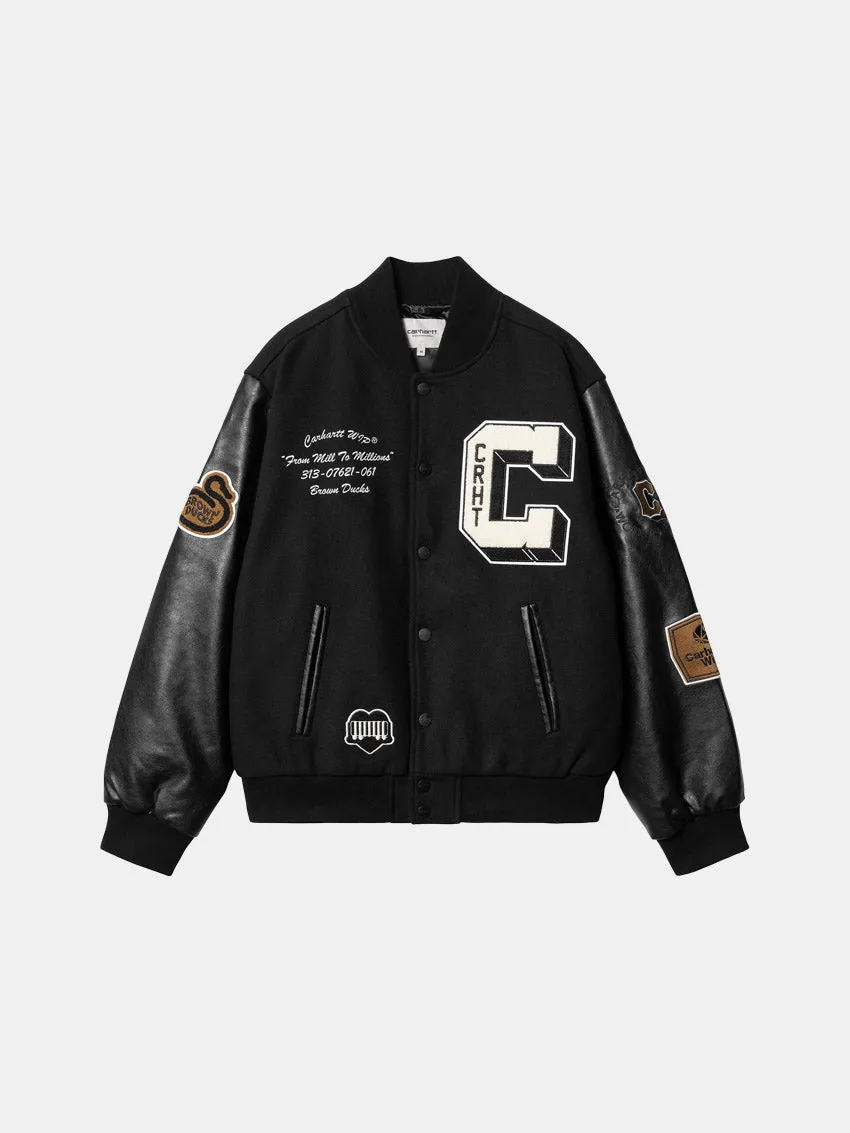 Brown Bomber Jacket Black