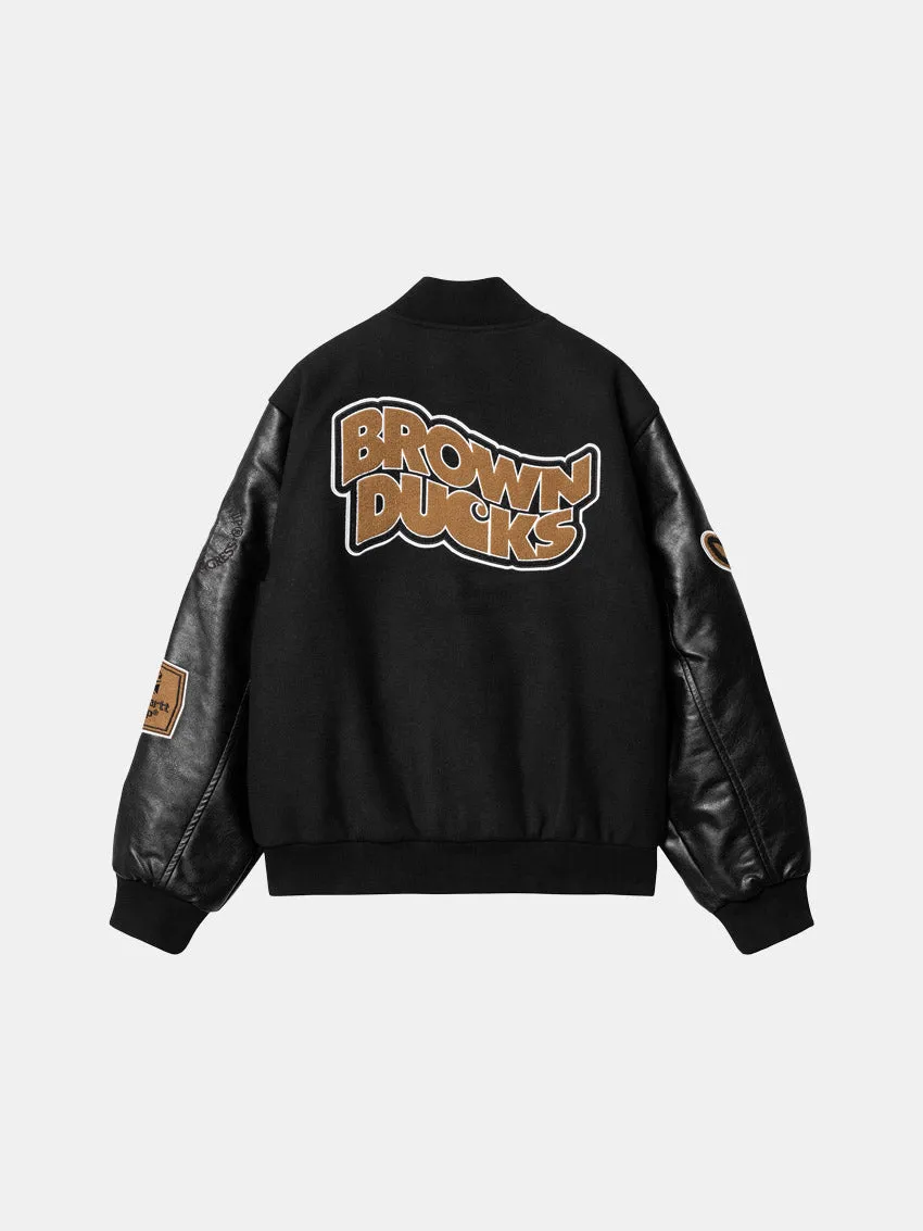 Brown Bomber Jacket Black