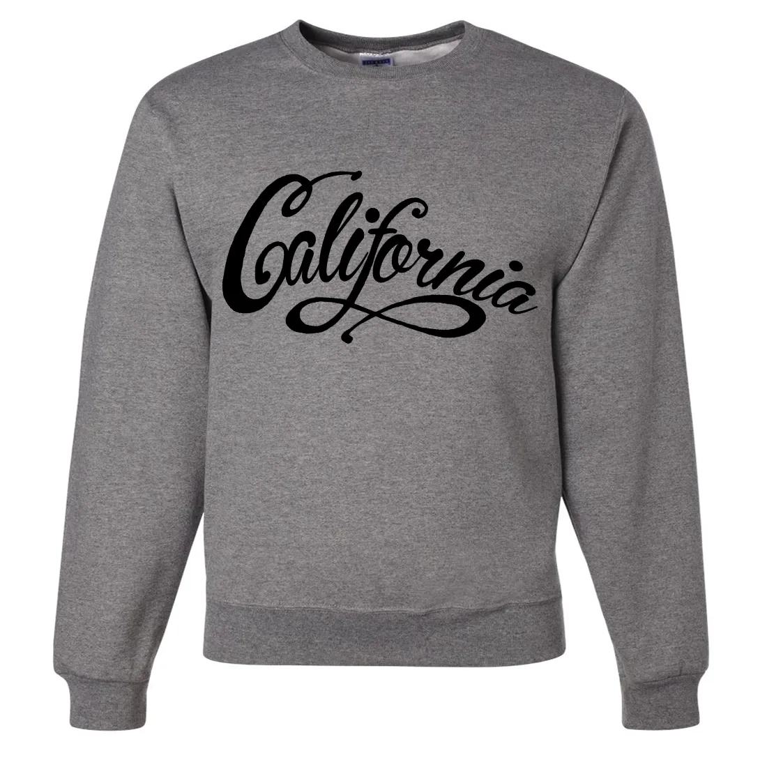 California Beach Script Black Print Crewneck Sweatshirt