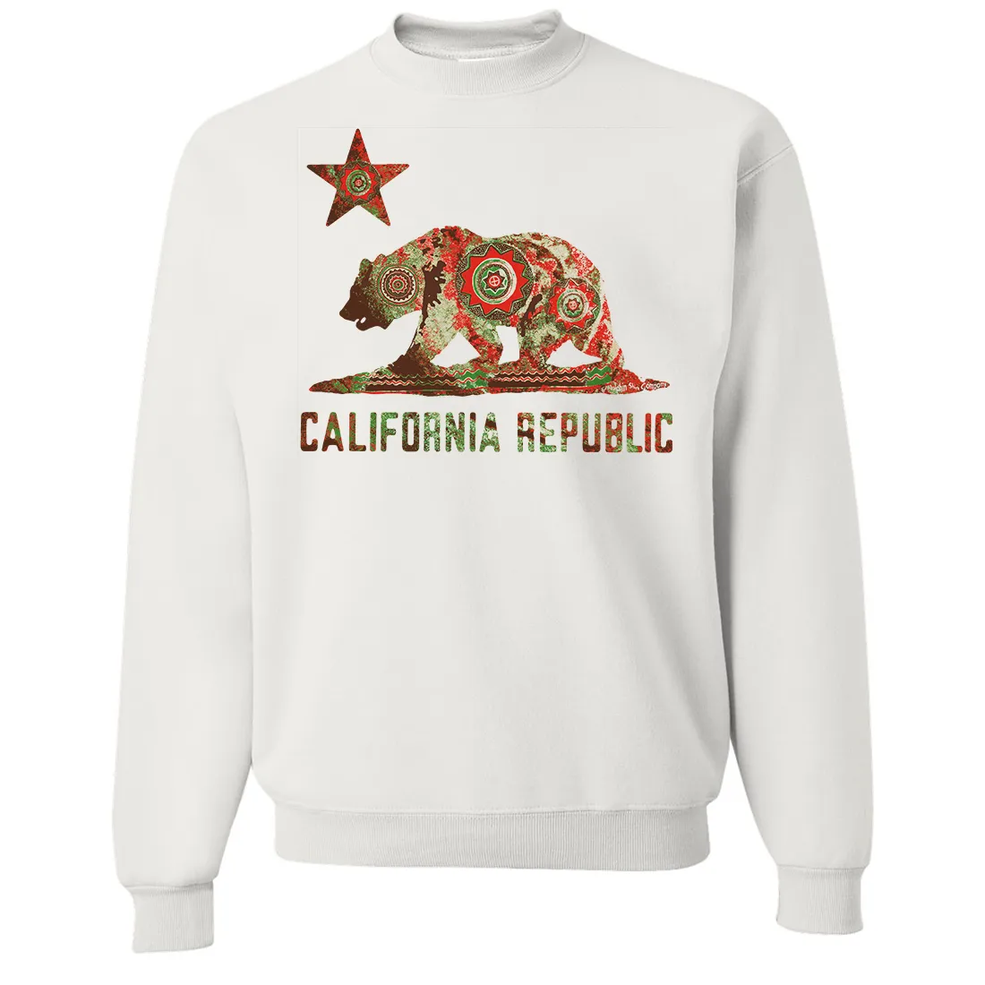 California Chumash Mandala Bear Crewneck Sweatshirt