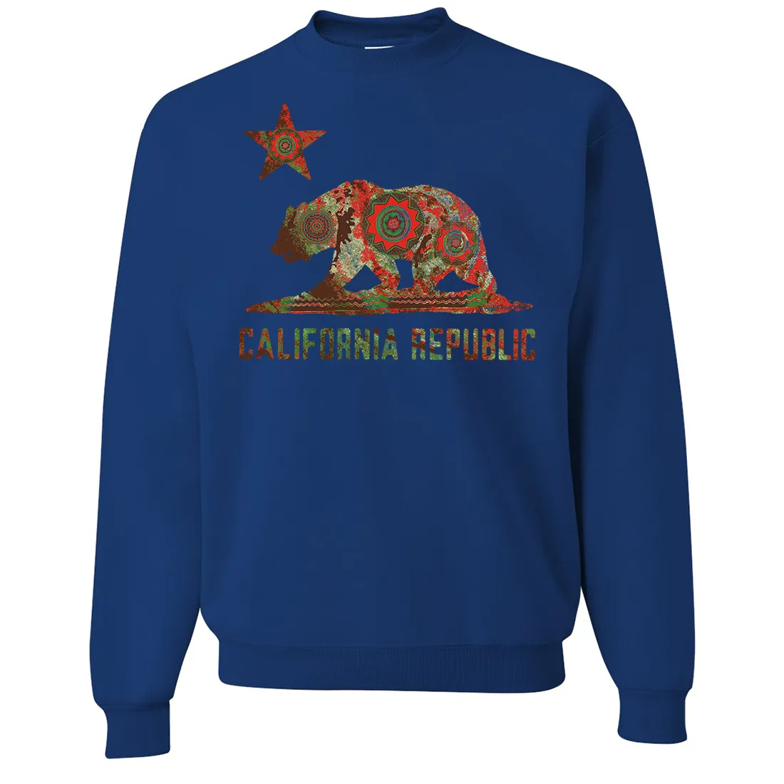 California Chumash Mandala Bear Crewneck Sweatshirt