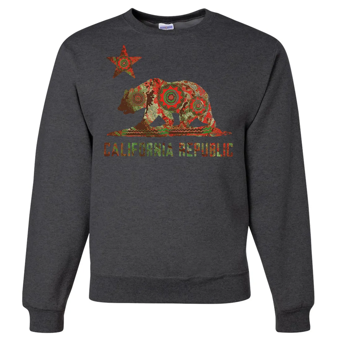 California Chumash Mandala Bear Crewneck Sweatshirt