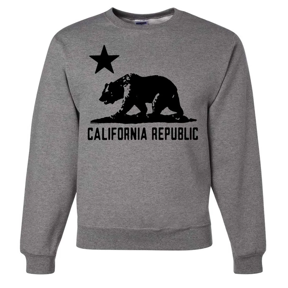 California Flag Oversize Black Silhouette Crewneck Sweatshirt