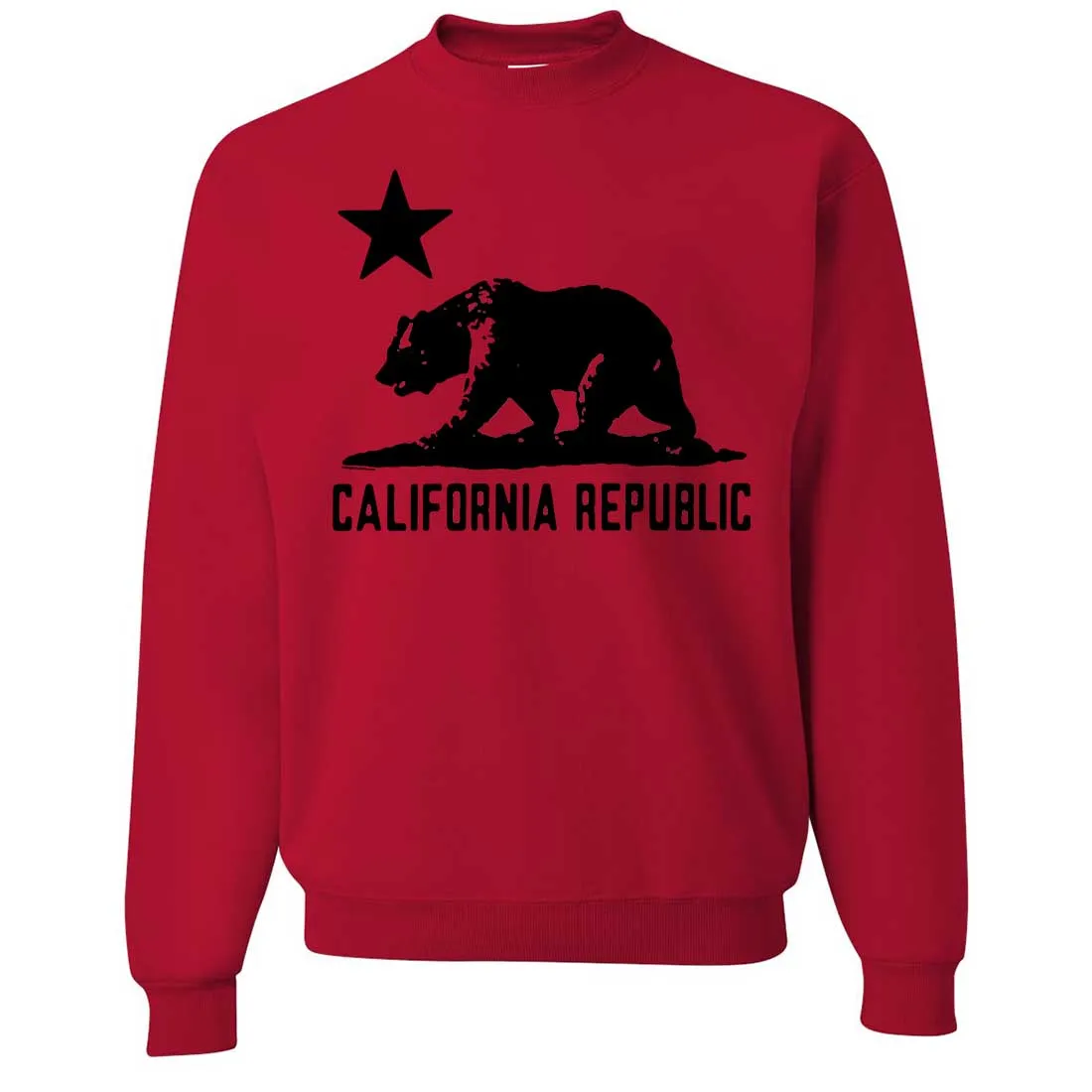 California Flag Oversize Black Silhouette Crewneck Sweatshirt