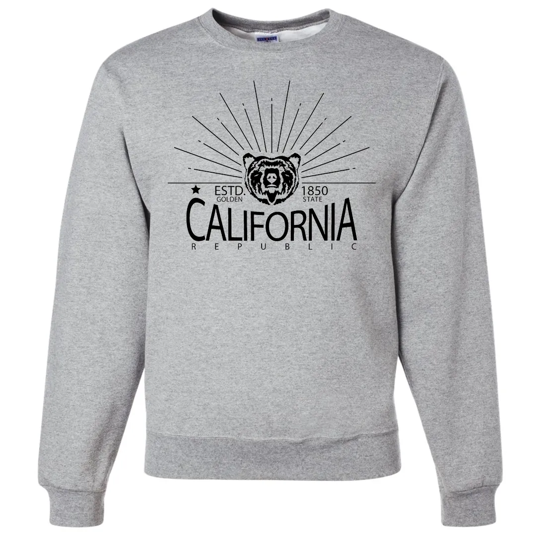 California Golden State Black Print Crewneck Sweatshirt