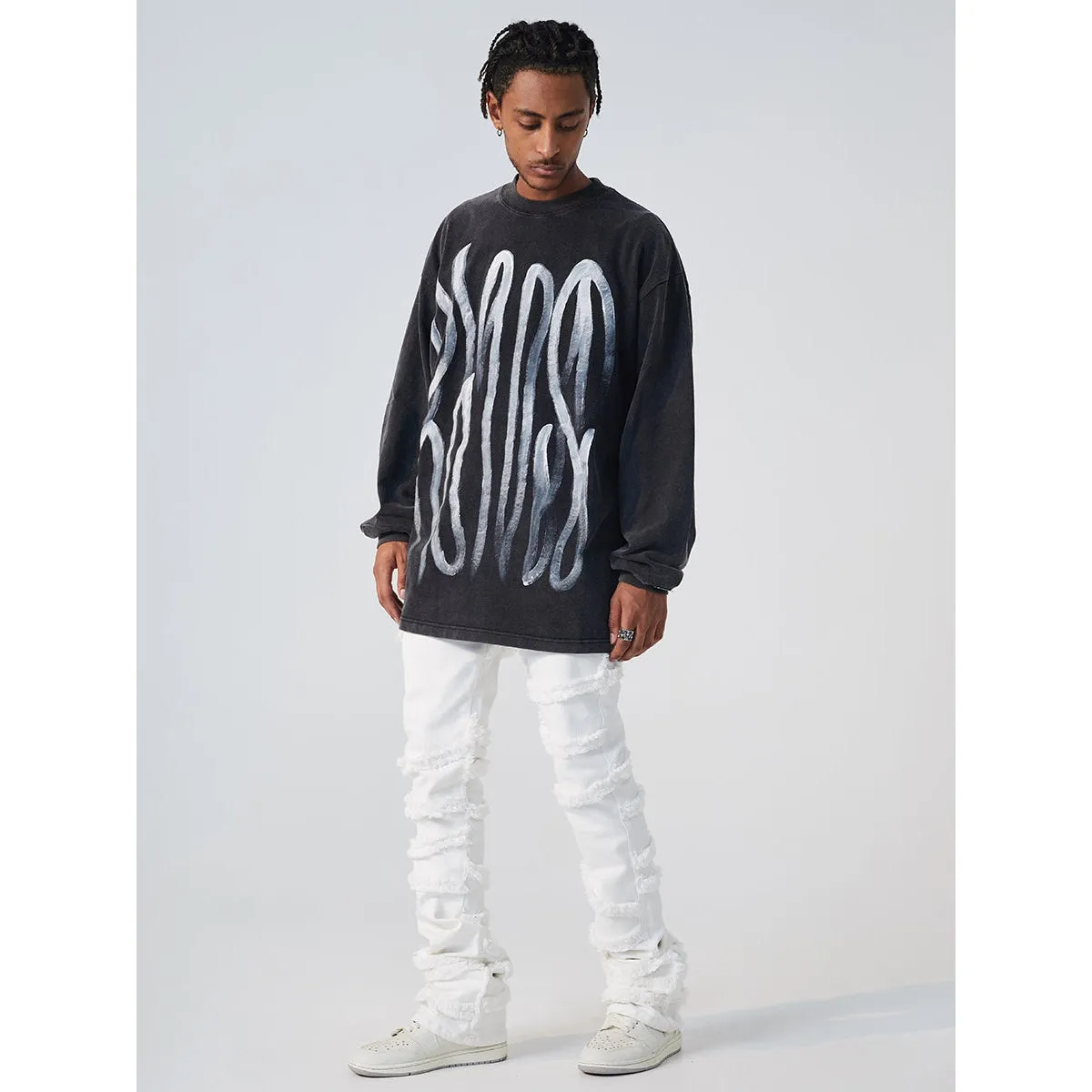 Charcoal Pencil Strokes Crewneck