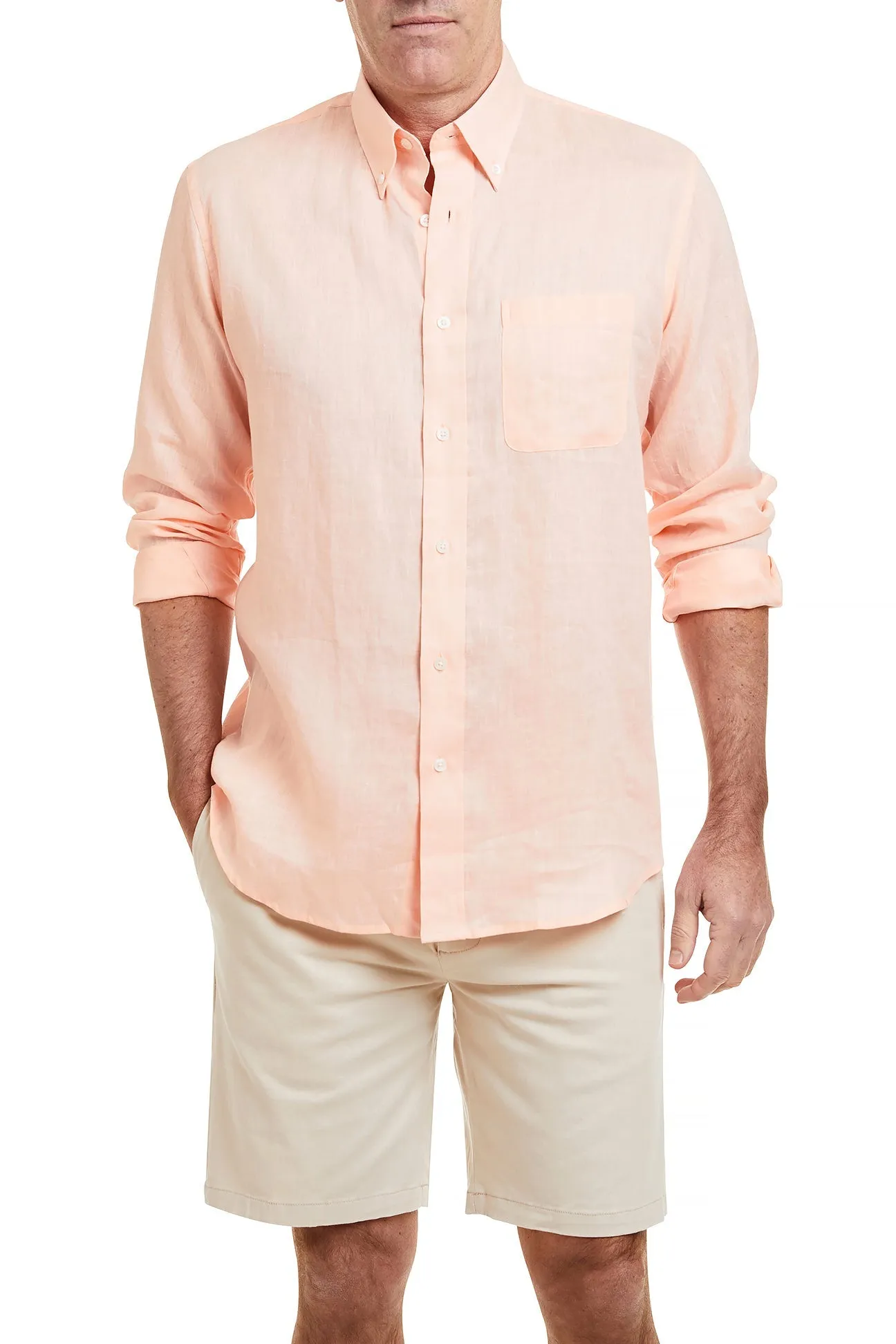 Chase Shirt Linen Peach