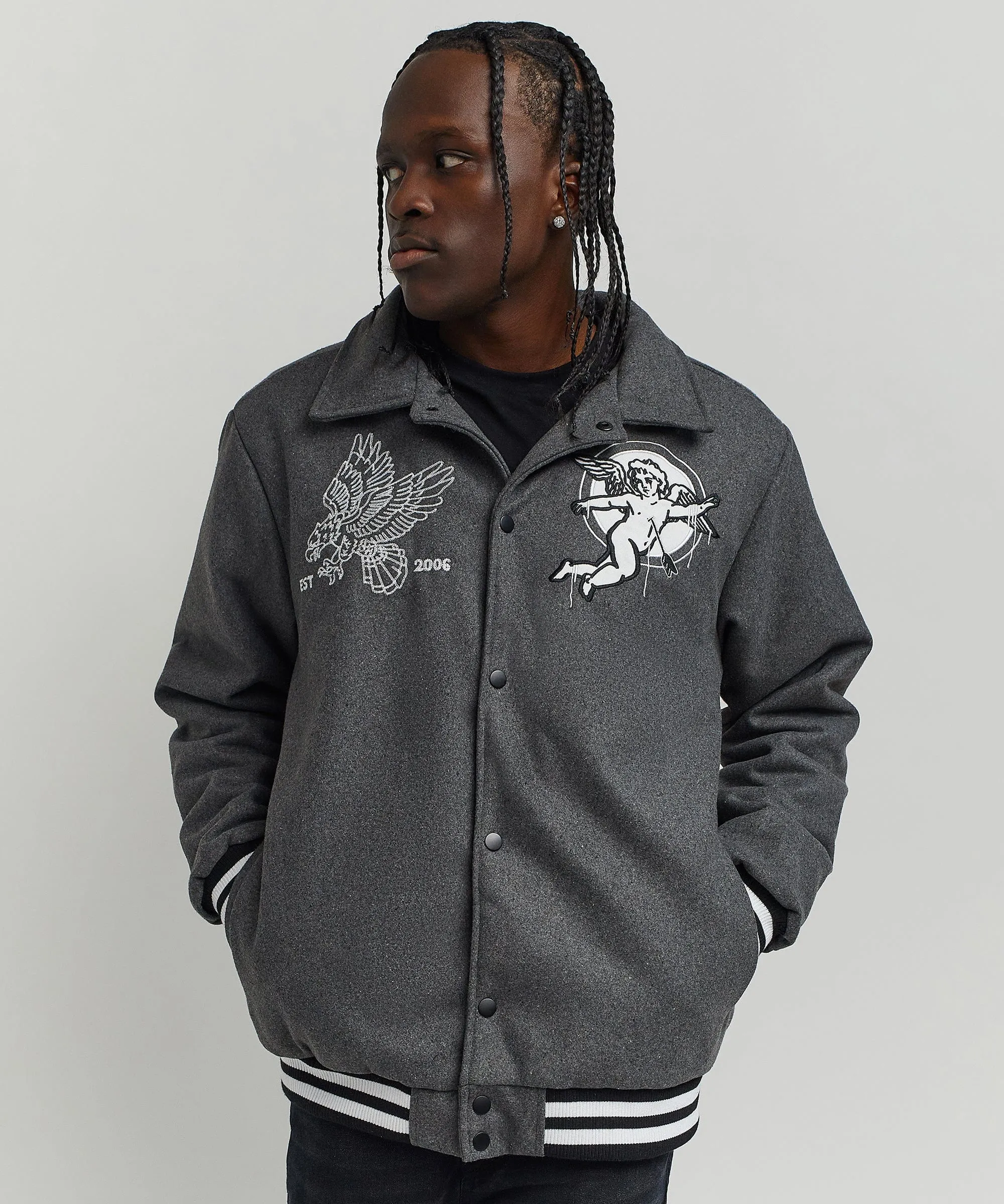 Cherub Varsity Jacket - Grey