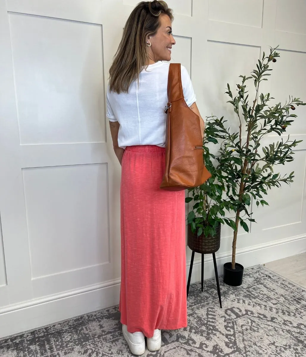 Coral Jersey Midaxi Skirt