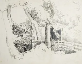 Covered Bridge Pencil Study Drawing