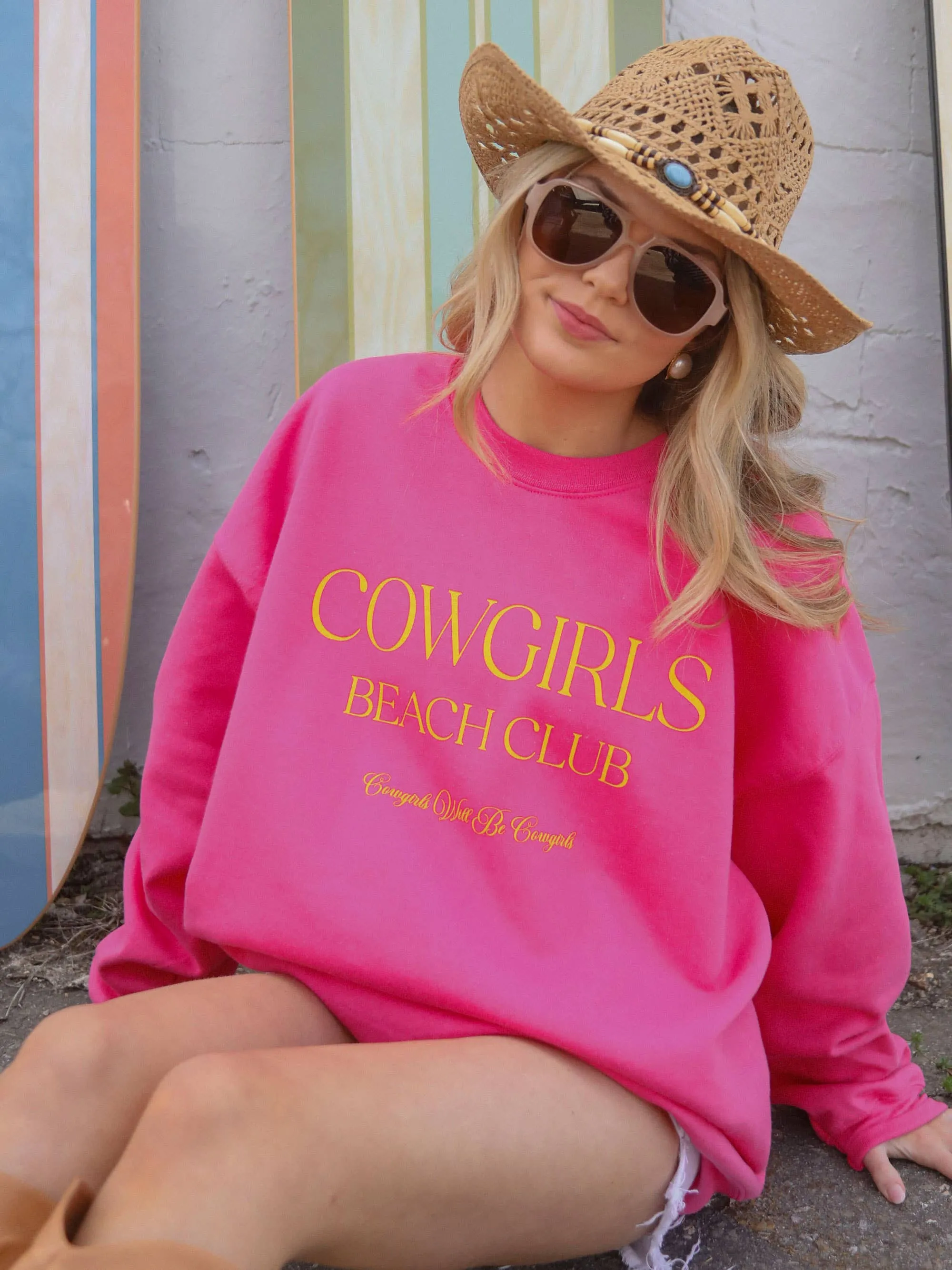 Cowgirls Beach Club Sweatshirt Gift for Coastal Cowgirls