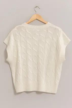 Cream Boxy Sleeveless Sweater