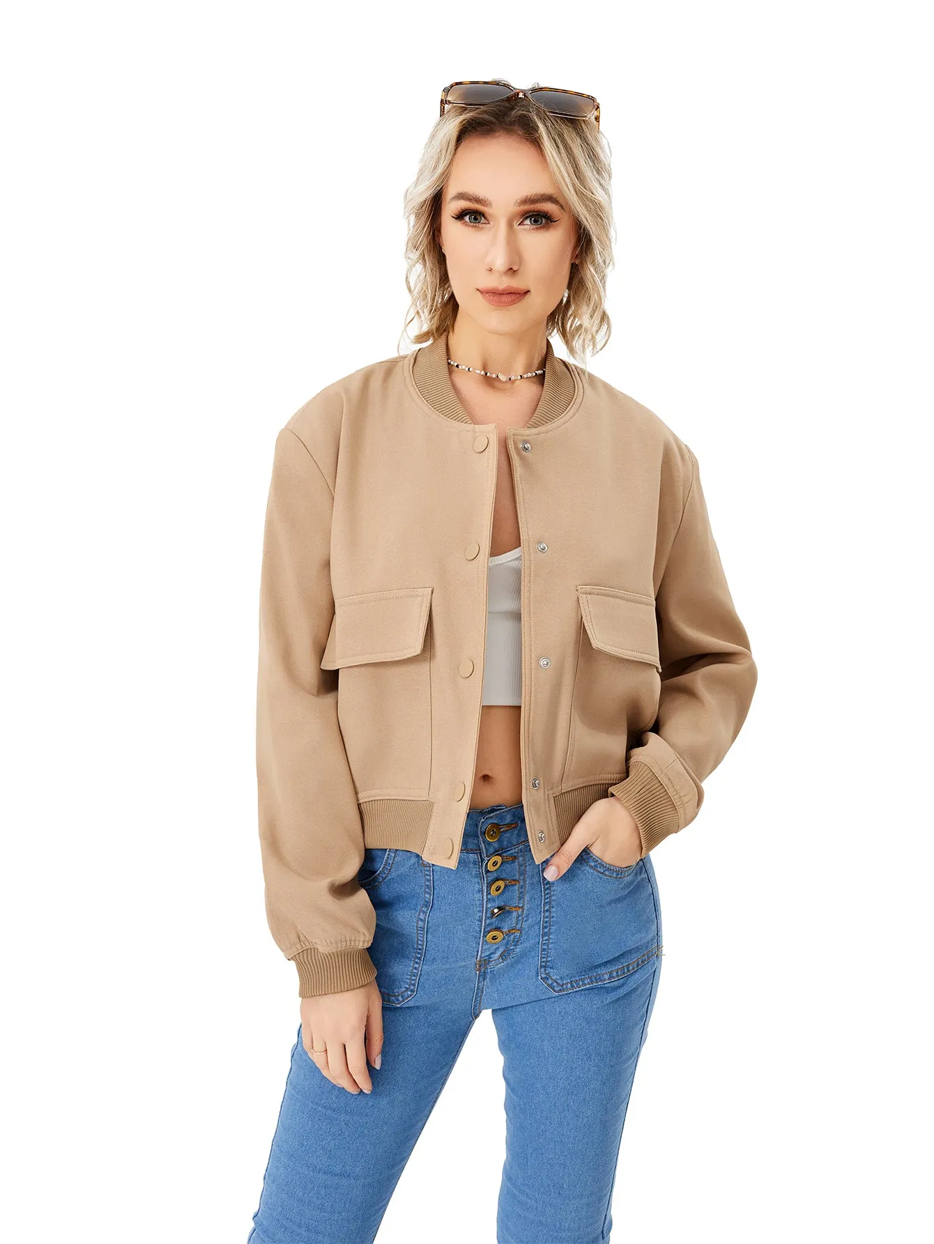 Cropped Bomber Jacket