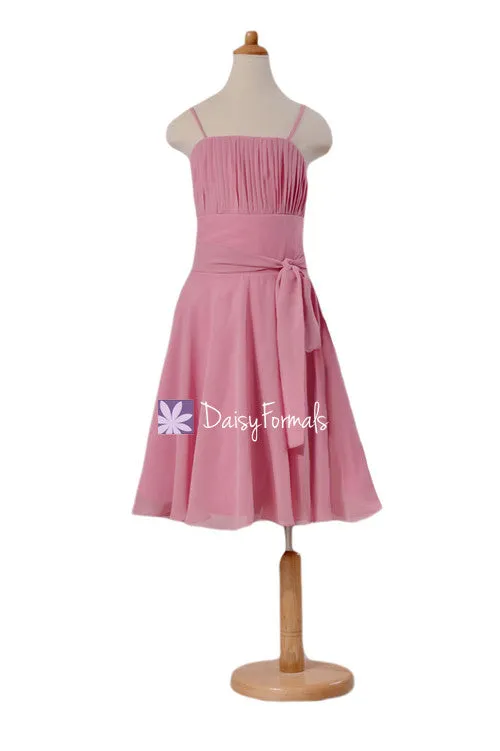 Cute Lavender Pink Junior Bridesmaids Dress Lovely Pink Junior Party Dress (FL856)