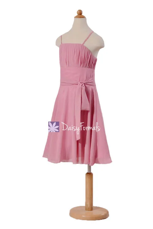 Cute Lavender Pink Junior Bridesmaids Dress Lovely Pink Junior Party Dress (FL856)