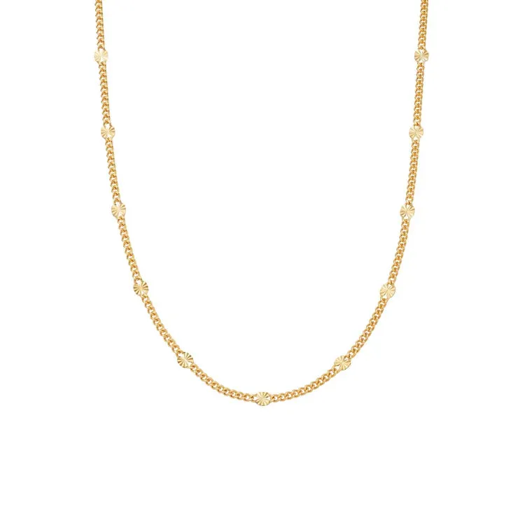 Daisy London Sunburst Chain Necklace, Gold