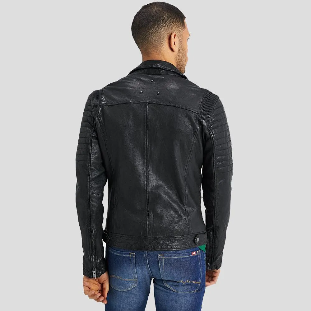 Dale Black Quilted Lambskin Leather Jacket