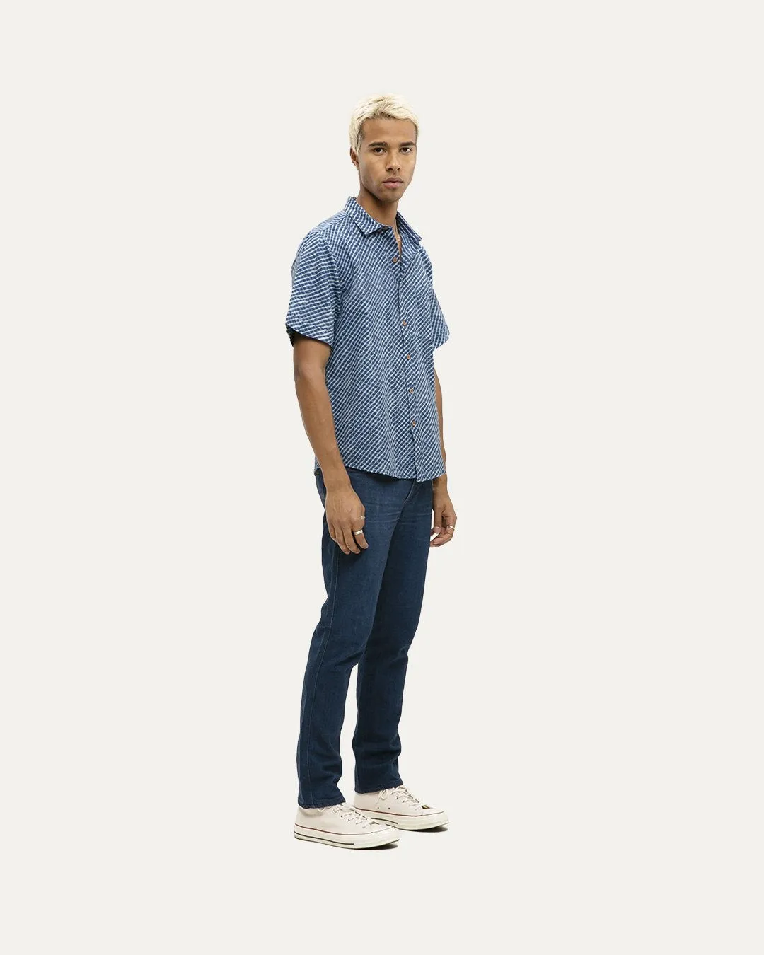 Daro Indigo Short Sleeve Button Down