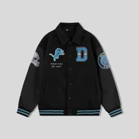 Detroit lions Collared Varsity Jacket - NFL Letterman Jacket - Clubs Varsity